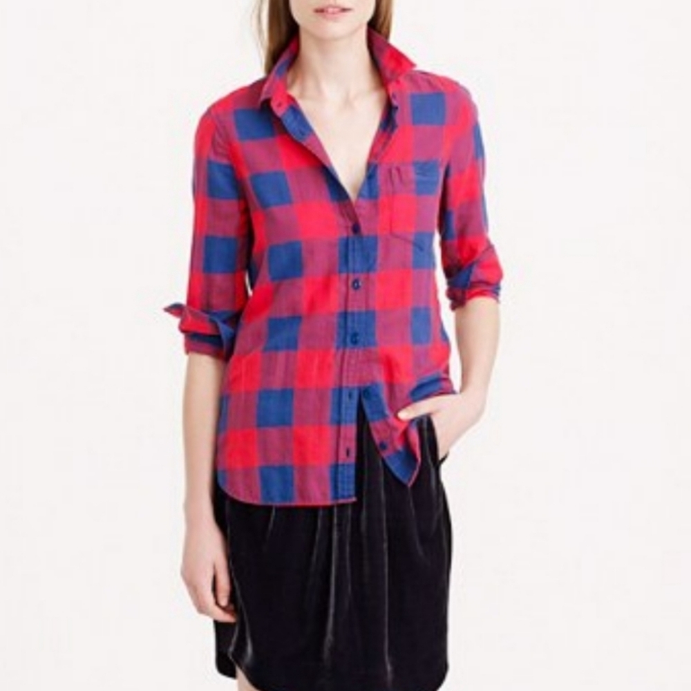 4/$25 J.Crew Buffalo Check Flannel Shirt